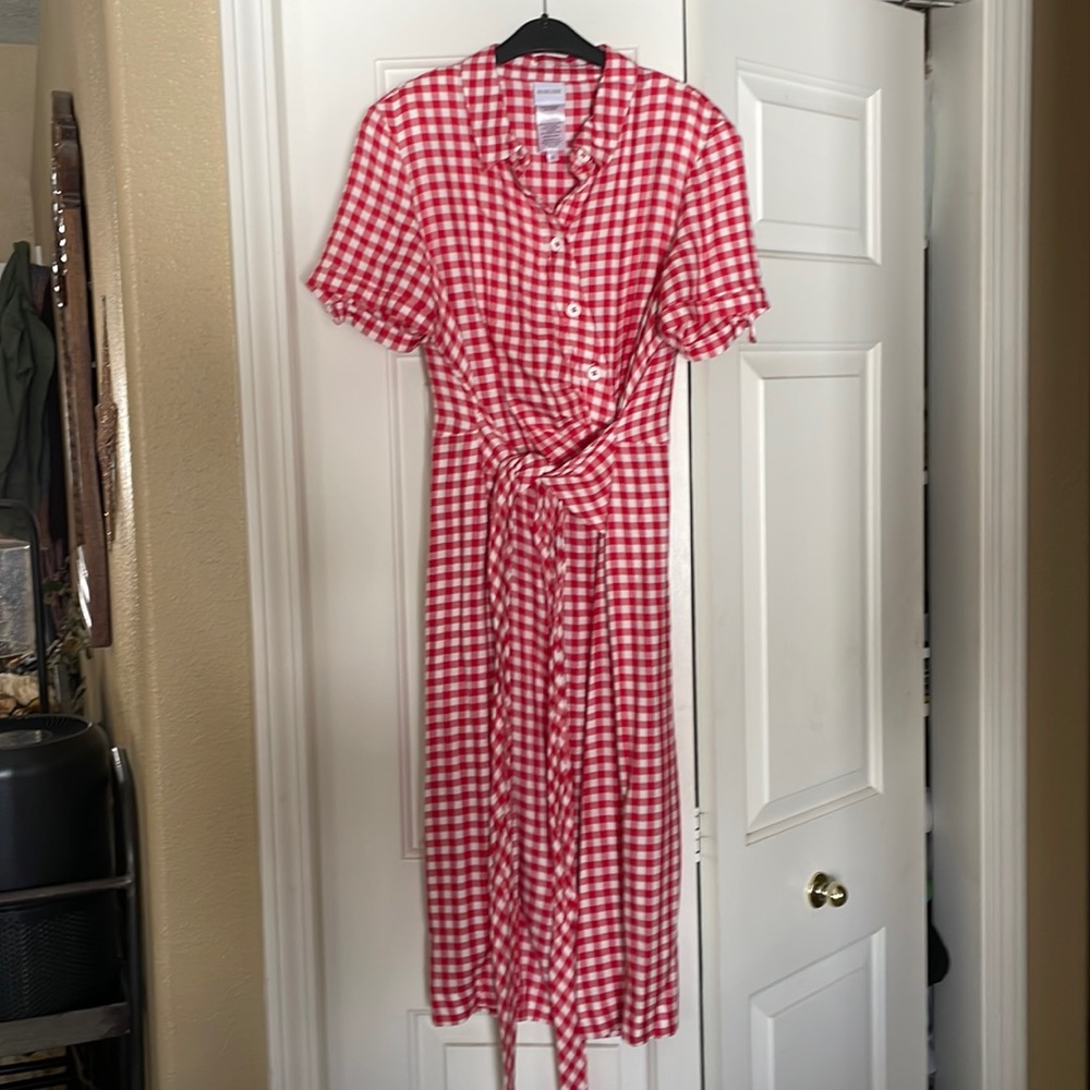 Gingham midi dress